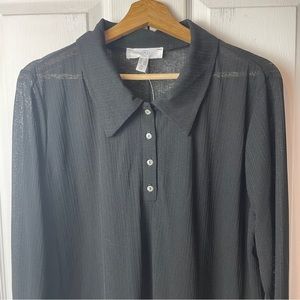 Sheer Lightweight Long Sleeved Top 1X NWT